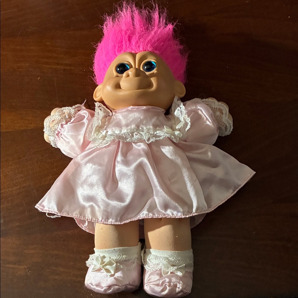 Pink Troll Doll Plush in Pink Dress - Kids Toy Ventige